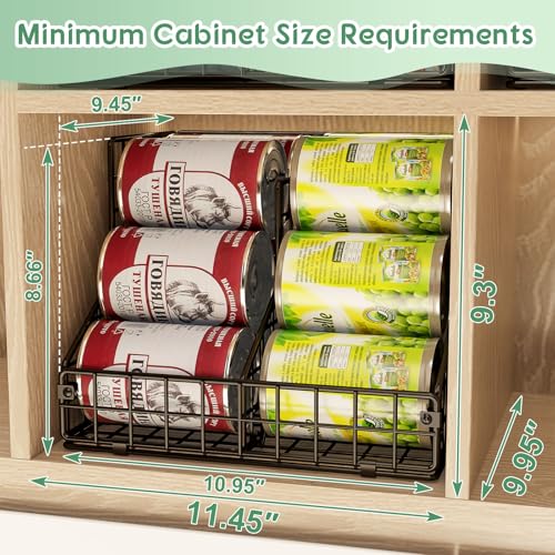 JKsmart 6 Pack Stackable Can Organizer for Pantry with Adjustable Dividers, Soda Can Organizer, Can Storage Dispenser Holds up to 84 Cans, Metal Wire Baskets Can Holder for Kitchen Cabinet Pantry - size: S-(6 pack)