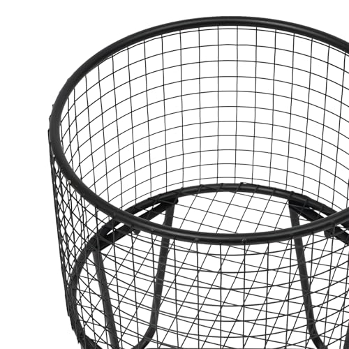 Wire Metal Deep Set Rolling Laundry Basket,Wire Laundry Basket With Wheels | Mesh Wire Laundry Basket Storage Cart for Bathroom Bedroom Dirty Clothes Storage (G) - size: G