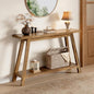 47.2" Farmhouse Entryway Table, 2-Tier Modern Wooden Console Sofa Table with Open Storage, Long Narrow Accent Table for Entrance, Foyer, Hallway, Living Room & Behind Couch (Brown)