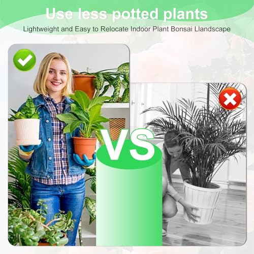 2 Set Adjustable Plant Risers for Inside Pots, 13-21” Telescopic Tapered Flower Pot Stand, Fits 6/8/10 Inch Base for Large Indoor & Outdoor Planters of All Shapes