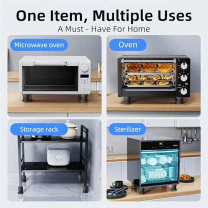 Microwave Risers - Adjustable Height (1.6in-2.6in) Microwave Oven Feet, 4-Pack Non-Slip Microwave Cooling Stand for Small Appliances (Microwave, Air Fryer) & Furniture (Sofa, Table) Black - color: Black