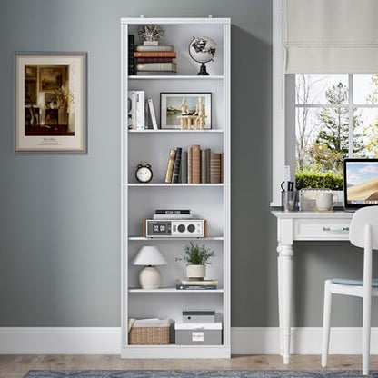 BORNOON 74" Tall Bookshelf, 6-Tier Floor Standing Bookcase with 2 Adjustable Shelves, 24" Wide Open Storage Shelf, Modern Display Organizer for Home Office, Living Room, Bedroom, Study