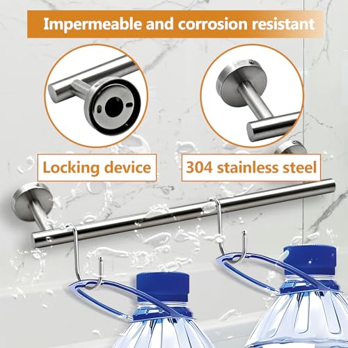 9 PCS Bathroom Hardware Set, Brushed Nickel Stainless Steel Bathroom Tower Rack Set Wall Mounted Includes 16" Towel Bar, Toilet Towel Paper Holder, 6 Robe Towel Hooks, 1 Soap Holder - color: 9pcs-brushed Nickel