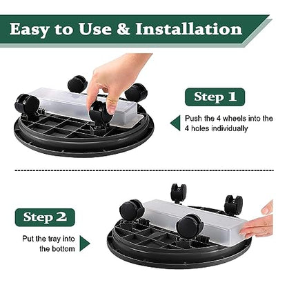 Looca Plant Caddy with Wheels and Drainage Tray, 13”Rolling Plant Stand Flower Pot Mover, Planter Caddies Round Plant Dolly for Heavy Duty Planter, 3 Pack, Bearing 120 lbs (Black) - color: black