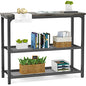 Ecoprsio Small Console Table, Sofa Table with Double Mesh Shelves, Modern Entryway Table for Entryway, Hallway, Foyer, Front Hall, Sofa Couch, Living Room, Bar, Kitchen, 32 Inch, Grey - color: Grey, style: 3-Tier