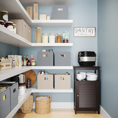 RiverRidge Folding Storage Bins - 2-pack of 10in Tall Gray Cubes | Fabric Bins, Set of 2 Storage Cubes, Cut-out Handles, Playroom Closet Organizer, Collapsible Cubby with Bottom Board Insert - color: 2 Gray 10in H Bins