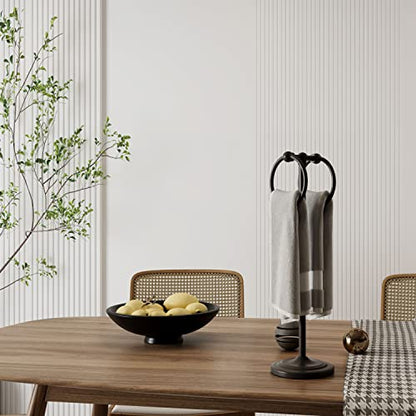 BGL Hand Towel Holder Stand for Bathroom, Hand Towel Stand for Bathroom Counter, Free Standing Towel Racks for Bathroom with Weighted Wood Base,19" High-Oil Rubbed Bronze - color: Oil Rubbed Bronze
