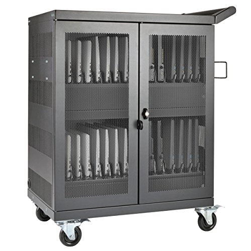 Tripp Lite 32-Port AC Charging Cart Storage Station for Chromebooks, Laptops & Tablets - Secures Devices in Locking, Vented, Wall-mountable Steel Cart - 2-Year Warranty (CSC32AC) - size: 32 AC Port, style: Cart