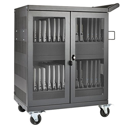 Tripp Lite 32-Port AC Charging Cart Storage Station for Chromebooks, Laptops & Tablets - Secures Devices in Locking, Vented, Wall-mountable Steel Cart - 2-Year Warranty (CSC32AC) - size: 32 AC Port, style: Cart
