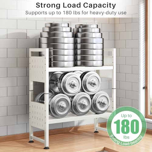 Microwave Stand, 3-Tier Expandable(17.4"-27.4") Microwave Oven Rack, Heavy Duty Adjustable Shelf with 9 hooks, Kitchen Organizer Storage Shelves for Pantry, Countertop, Coffee Bar, Office, Dorm, White - style: 3 Tier-White
