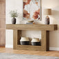 Tribesigns 63-Inch Long Console Table, 2-Tier Entryway Table Sofa Table with Storage, Farmhouse Wood Behind Couch Table for Living Room, Hallway, Light Brown - color: Light Brown
