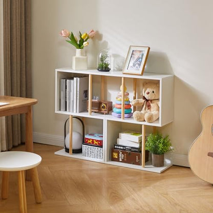 Aibiju Narrow Side Table with Open Storage Shelf, S-Shaped End Table, 3-Tier Nightstand, 23 inches High, Sofa Table for Small Spaces, White Side Table YD-ST003W - color: White
