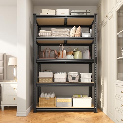 DurayLoly 5-Tier Storage Shelves, 2010LBS Adjustable Pantry Shelves, Metal Shelving Unit for Kitchen, Pantry, Closet, Laundry, Garage, 15.75" D × 31.55" W × 63.05" H - size: 63.05"H × 31.55"W × 15.75"D
