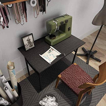 Need Computer Desk Folding Table Writing Desk/Compact Desk/Foldable Desk with BIFMA Certification, No Install Needed, Black AC5CB-100-60 - color: Black & Black Frame, size: 39inch