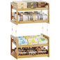 BAMBANG Can Organizer for Pantry, 4 Tier Stackable Bamboo Canned Food Storage Rack, Rolling Soda Can Dispenser Holds Up to 48 Cans, Detachable Can Organizer for Cabinet, Natural