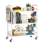 HDANI 3 Tier Metal Rolling Utility Cart,High Capacity Multi Purpose Heavy Duty Cart for Office,Kitchen,Living Room,Bedroom,White - color: White, size: Large with Basket