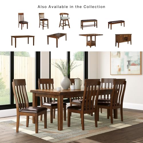 Signature Design by Ashley Ralene Extendable Dining Table, With Butterfly Leaf Seats 6-8, Wood Dining Room Table for Family Meals, Burnished Brown 42 x 60-78 Inch | 18-inch self-storing butterfly leaf, Crafted from veneers, wood and engineered wood, Seats