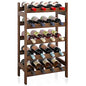 SMIBUY Bamboo Wine Rack, 20 Bottles Display Holder, 5-Tier Free Standing Storage Shelves for Kitchen, Pantry, Cellar, Bar (Walnut) - color: Walnut