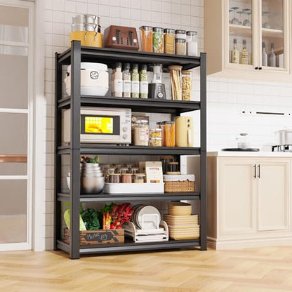 71.2"H-45.7"W Garage Shelving 5T Heavy Duty Storage Shelves, Adjustable Metal Shelving Unit, Utility Garage Organizer Shelf for Basement, Pantry, Warehouse, Supermarket, 45.7"Wx19.7"Dx71.2"H - size: 5-Tier-19.7"Dx45.7"Wx71.2"H
