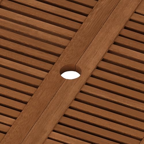 Furinno TIOMAN Folding Outdoor Side Table, Patio End Table, Portable Wood Coffee Table for Balcony, Garden, Porch, Teak Oil Finish, Light Wood - size: 20.1"D x 20.1"W