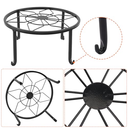 4 Pack 9 Inch Black Metal Plant Stand, Heavy Duty Outdoor & Indoor Plant Stands, Rustproof Wrought Iron Pot Stand for Garden, Patio, Balcony.