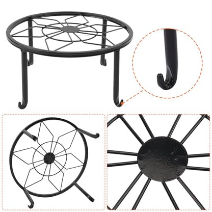 4 Pack 9 Inch Black Metal Plant Stand, Heavy Duty Outdoor & Indoor Plant Stands, Rustproof Wrought Iron Pot Stand for Garden, Patio, Balcony.