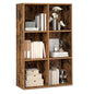 VASAGLE Bookcase Cube Shelf with 6 Compartments, 9.4 x 25.8 x 38.6 Inches | Bookshelf storage shelf, Rustic Brown, CUSTOS Collection, ULBC423K01 - color: Rustic Brown, size: 6 Cubes (9.4"D x 38.6"H), style: 1 Pack