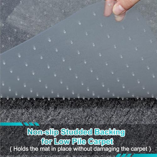 2 Pack Office Chair Mat for Carpets, 48" x 30" Clear Heavy Duty Plastic Floor Protector for Low Pile Carpeted Floors, Under Desk Computer Chair Mat for Home Office, Easy Glide and Flat Without Curling - size: 2PCS 48" X 30"