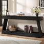 Tribesigns 70.9 Inch Long Console Table for Entryway, 2-Tier Farmhouse Entryway Table with Storage, Narrow Sofa Table Behind The Couch, Wood Accent Table for Hallway, Living Room, Foyer, Black - color: Black