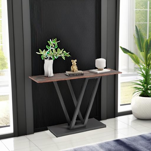LITTLE TREE Console Table Hallway Table for Entryway 43 Inch Sofa Table Entryway Tables for Living Room, Rustic Brown - color: Rustic Brown