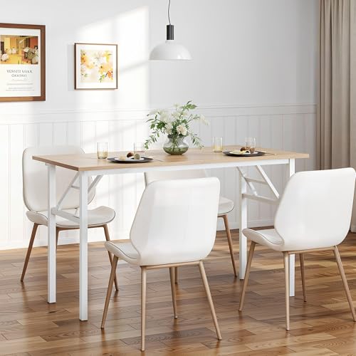 Need Office Computer Desk - 47.2L Sturdy and Heavy Duty Folding Laptop Table,Writing Table/Home Office Desk/Sewing Table,No Assembly Required,Pink Oak&White AC5AW (120 * 60) - color: Pink Oak & White Frame, size: 47inch