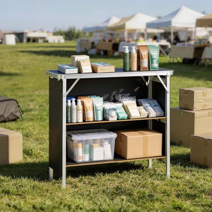 VEVOR Folding Portable Bar Table, 38.6 x 15.2 x 34.3 in, with Carry Bag, Storage Shelf, and Detachable Skirt, Quick and Easy Setup, Foldable Mobile Bartending Station for Events, Party, Tradeshow - size: 38.6 x 15.2 x 34.3 in
