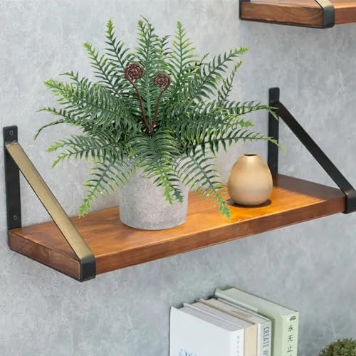Artificial Boston Fern Potted Plants, 2 Pcs 15'' Fake Greenery Shrubs Plants in Pot for Home Office Living Room Desk Shelf Indoor - color: Green-2pcs