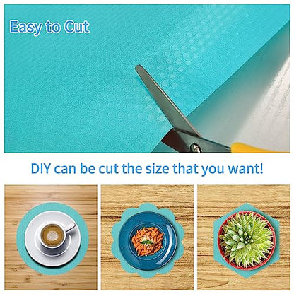 Bloss Shelf Liners, 24x118 inch Drawer Liner, Non Adhesive EVA Drawer Mat Liners Roll for Bathroom, Kitchen, Desks, Deco Shelves - Blue - color: Blue, size: 24"W x 118"L