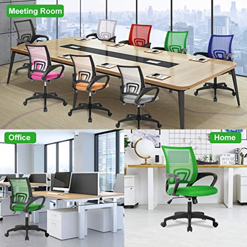 BestOffice Home Office Chair Ergonomic Desk Chair Mesh Computer Chair with Lumbar Support Armrest Executive Rolling Swivel Adjustable Mid Back Task Chair,Green - color: Green, style: pack of 2