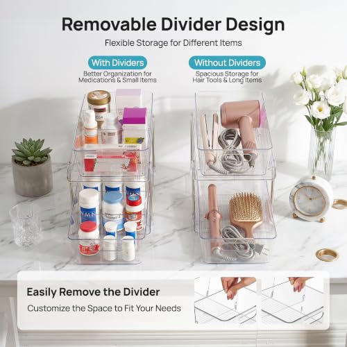 Vtopmart 2 Pack Larger Plastic Bathroom Under Sink Pull-Out Organizer (M-Standard) - color: Transparent, size: M-Standard (2 Pack)