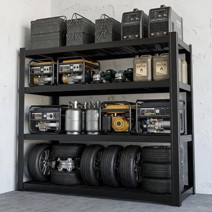 71" Wide Garage Shelving Unit, 71" W x 24" D x 71" H, Heavy Duty Garage Storage Shelves, 8000 LBS Capacity, Industrial Adjustable Shelves for Basement Warehouse - size: 4T 71" W x 24" D x 71" H