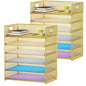 Marbrasse 2 Pack Desk Organizer with Handle, 6 Tier Paper Letter Tray, Mesh Desk File Organizer for Office, School and Home - Gold - color: Gold - 2p