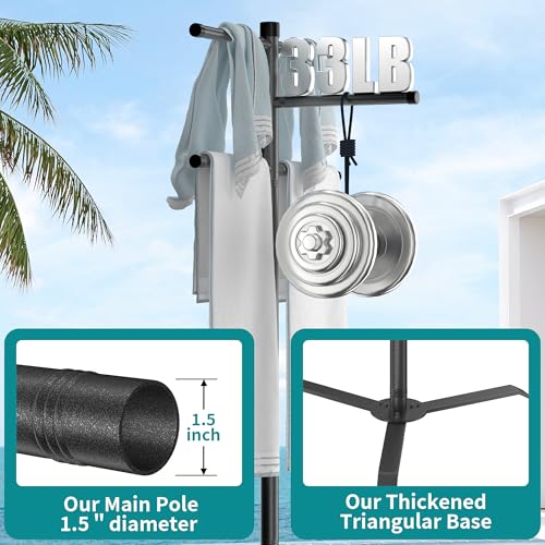 Pool Towel Rack Outdoor, Heavy Duty Outdoor Towel Rack, 61 Inch Free Standing Rack for Pool & Hot Tub, Drying Towels, Swimsuits, Life Jackets and Goggles, Ideal Pool Accessories