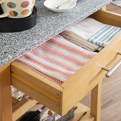 Linon Kitchen Island Granite Top, 33.88" x 22.8" x 15.63", Natural - color: Daa, style: Whitney