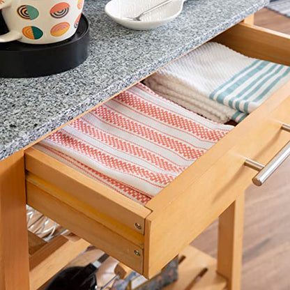 Linon Kitchen Island Granite Top, 33.88" x 22.8" x 15.63", Natural - color: Daa, style: Whitney