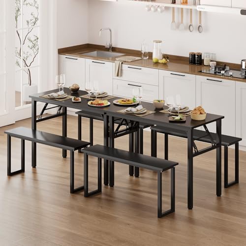 Need Office Computer Desk -35.8 L Sturdy and Heavy Duty Folding Laptop Table,Writing Table/Home Office Desk/Sewing Table, No Assembly Required, Black & Black Frame - color: Black & Black Frame, size: 35.8inch