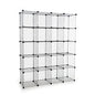 UNICOO - 14 * 14 inch Big Cube Multi Use DIY 20 Cube Wire Grid Organizer, Wardrobe Organizer, Bookcase, Storage - Black Wire - size: 20 cube