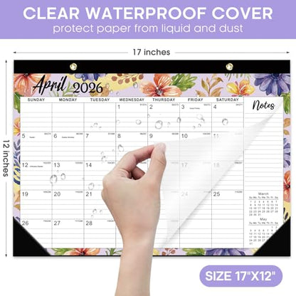 Desk Calendar 2026-2027, 21-Month Calendar Runs Unitl June 2027, Large 17" x 12" Monthly Desktop & Wall Calendar for Home & Office - Botanic Whimsy - color: b-Botanic Whimsy, size: Oct 2025-jun 2027