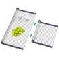 BBXTYLY Extra Large Expandable Roll Up Dish Drying Rack,Over The Sink Drying Rack Sink Cover Kitchen Sink Accessories Kitchen Rolling up Stainless Steel Drainer, Foldable,Rollable（Grey，22.8'-17.3''） - color: Gray, style: 22 tubes,expandable