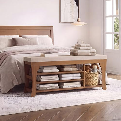 PETKABOO 39.4" Shoe Storage Bench with Cushion, 3-Tier Shoe Rack Bench with Adjustable Shelf, 400 LB Capacity, Boot Storage Compartment, Shoe Organizer for Entryway, Hallway, Bedroom, Closet - size: 39.4" with Boot Slot
