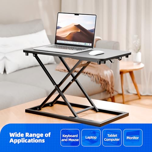 Standing Desk Converter Height Adjustable, Sit to Stand up Desk Riser Computer Workstation use in Laptop and Single Monitor Ergonomic Desktop Workstation for Home Office - Black - size: Black