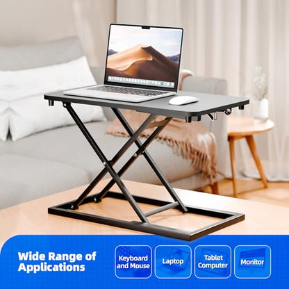 Standing Desk Converter Height Adjustable, Sit to Stand up Desk Riser Computer Workstation use in Laptop and Single Monitor Ergonomic Desktop Workstation for Home Office - Black - size: Black