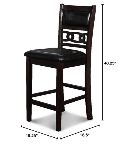 New Classic Furniture Gia Counter Chairs, Set of 2, Ebony - color: Ebony, size: Set of 2, style: Counter Chair