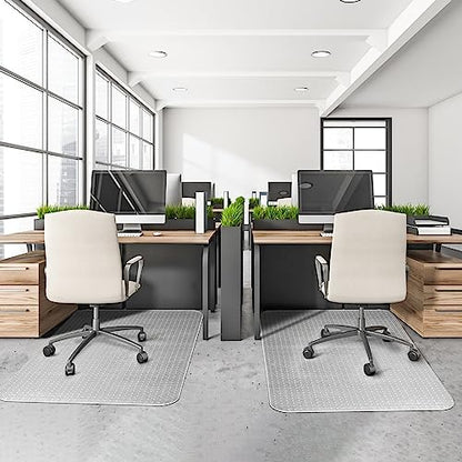 BesWin Office Chair Mat for Carpeted Floors, 46'' x 72'' Large Desk Chair Mat for Low Carpets, Premium Quality Hard Carpet Protector for Work, Home, Gaming, Easy Glide and Flat Without Curling - size: 46" X 72" Rectangle
